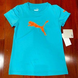 Puma Girls Graphic Tee - Blue - Size Small - NWT